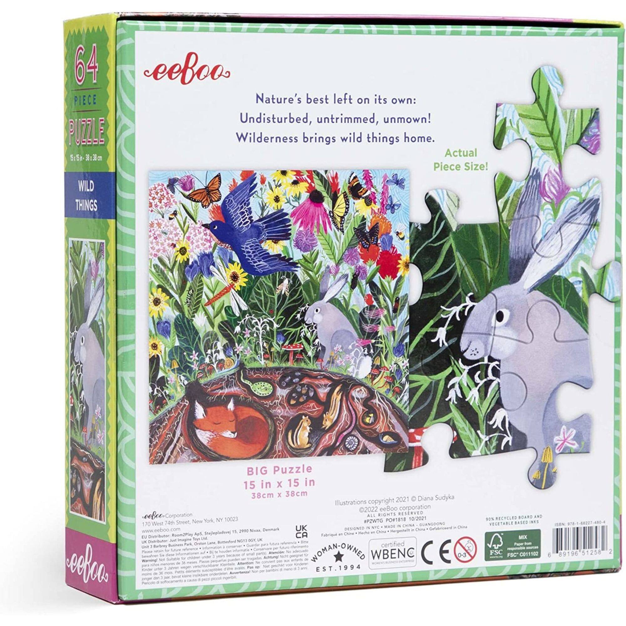 eeBoo Wild Things 64 Piece Jigsaw Puzzle